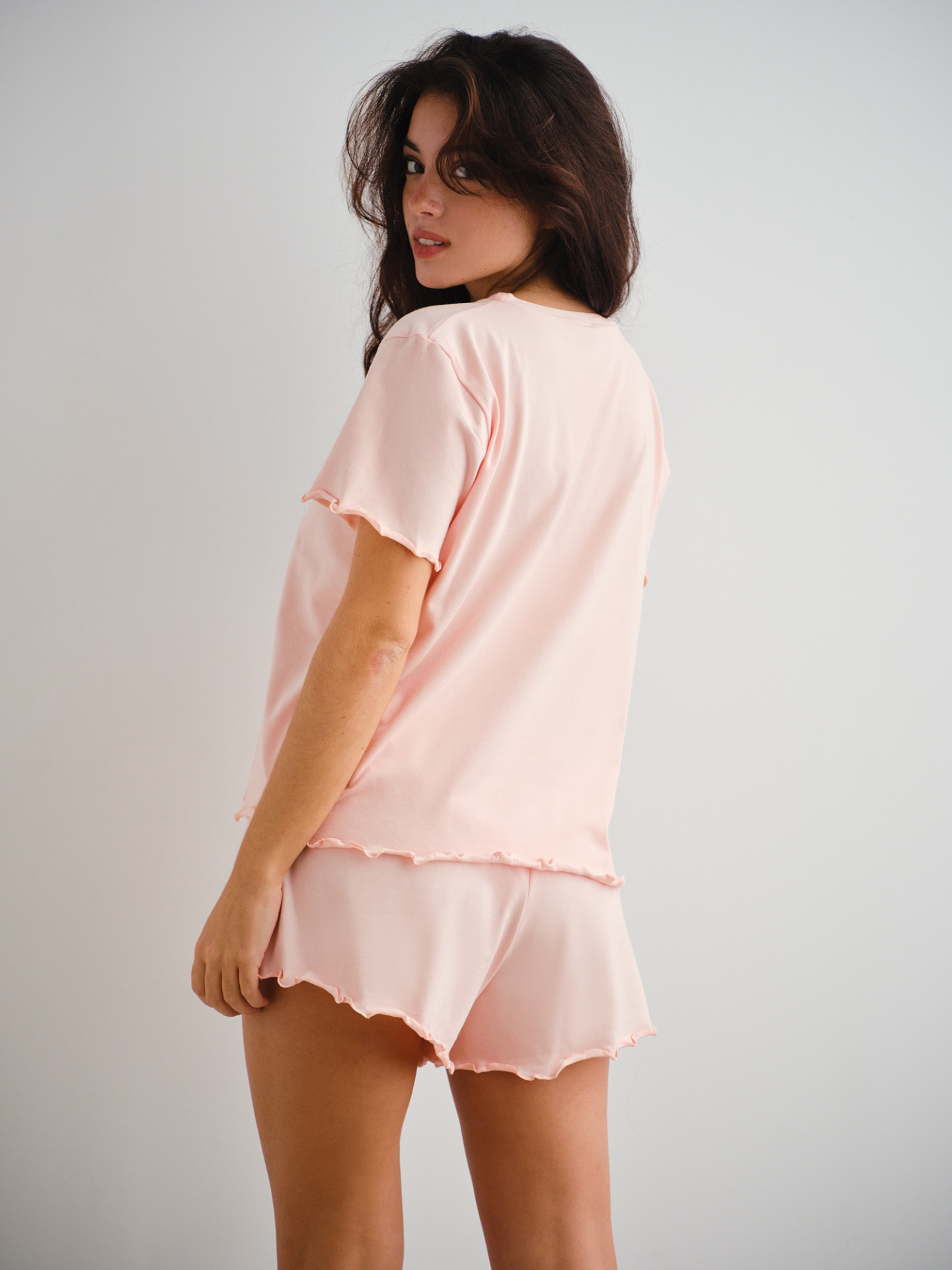 Pijama de algodón orgánico GOTS de Verano Blanco