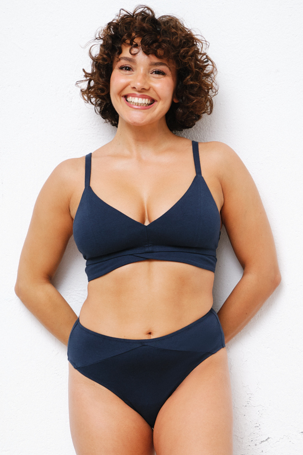 ¡NUEVO! Braguita Alta de Algodón Orgánico AZUL